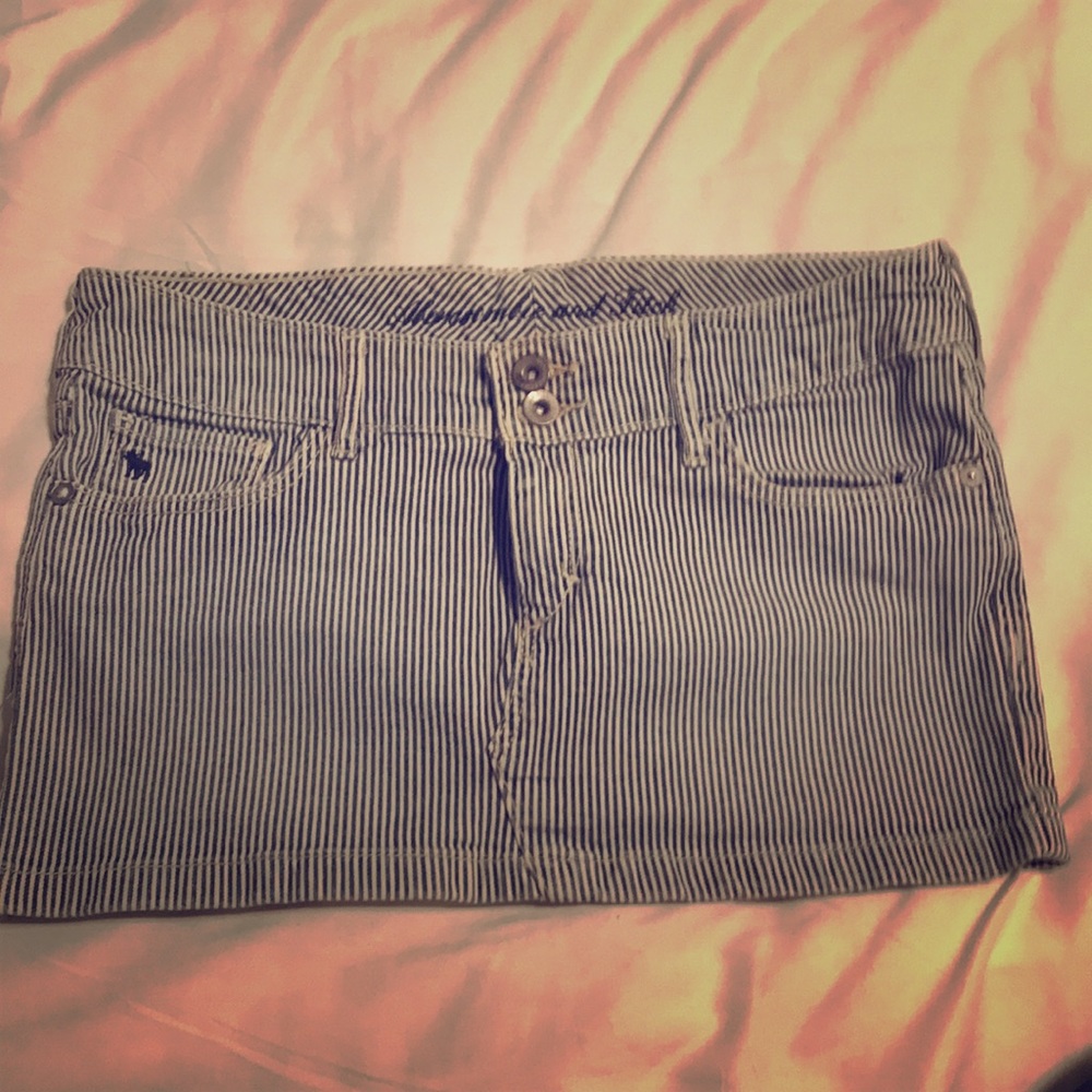 Abercrombie and Fitch mini stripped denim skirt